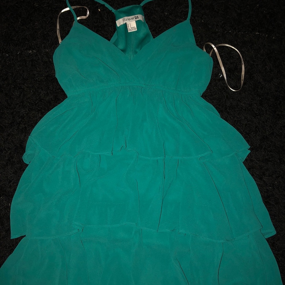 Forever 21 Teal Ruffle Dress